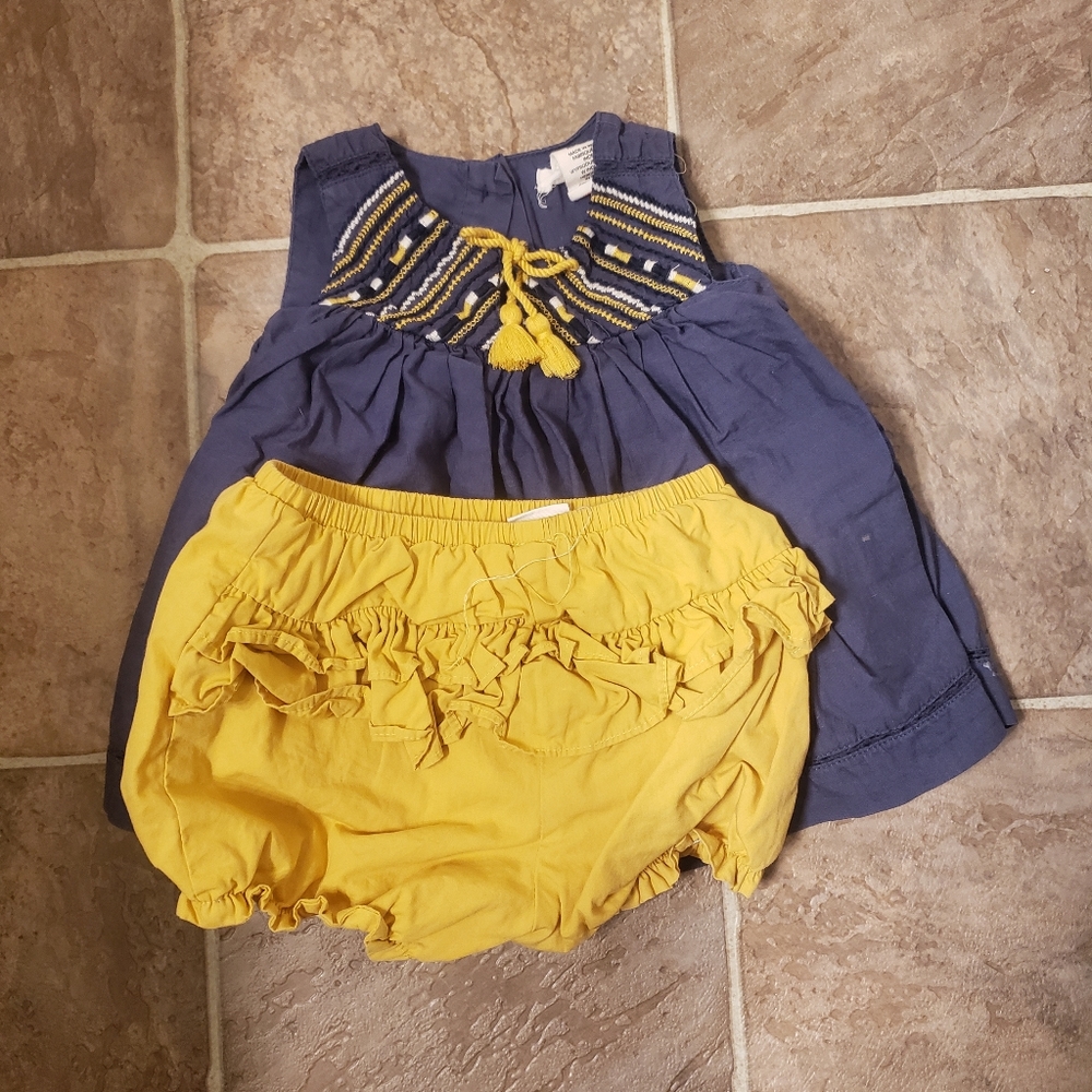 3 for $15****Mustard and Navy Outfit - Picture 2 of 2